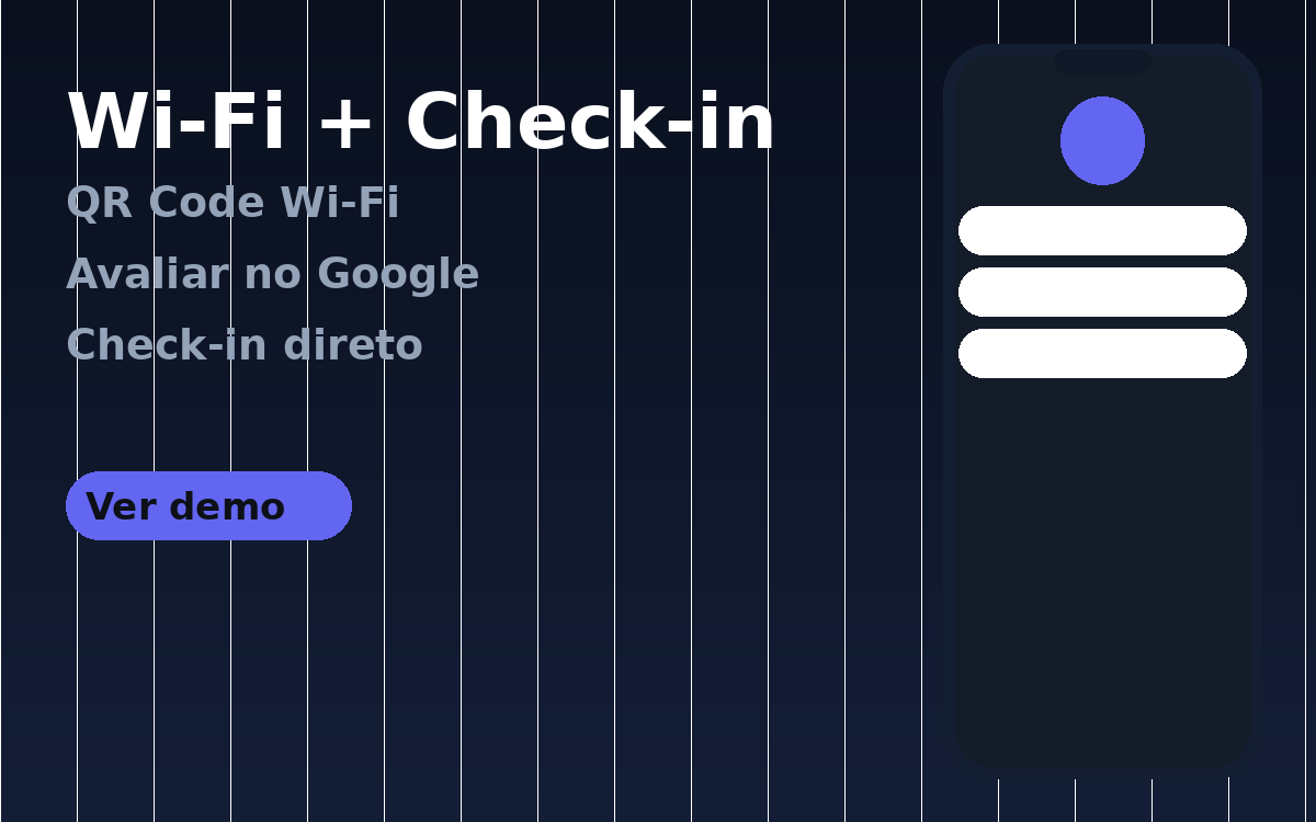 Wi-Fi com check-in e avaliação